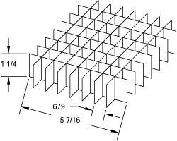 181026 - Cell Divider for Tube Storage Boxes, Cardboard, 5 x 5